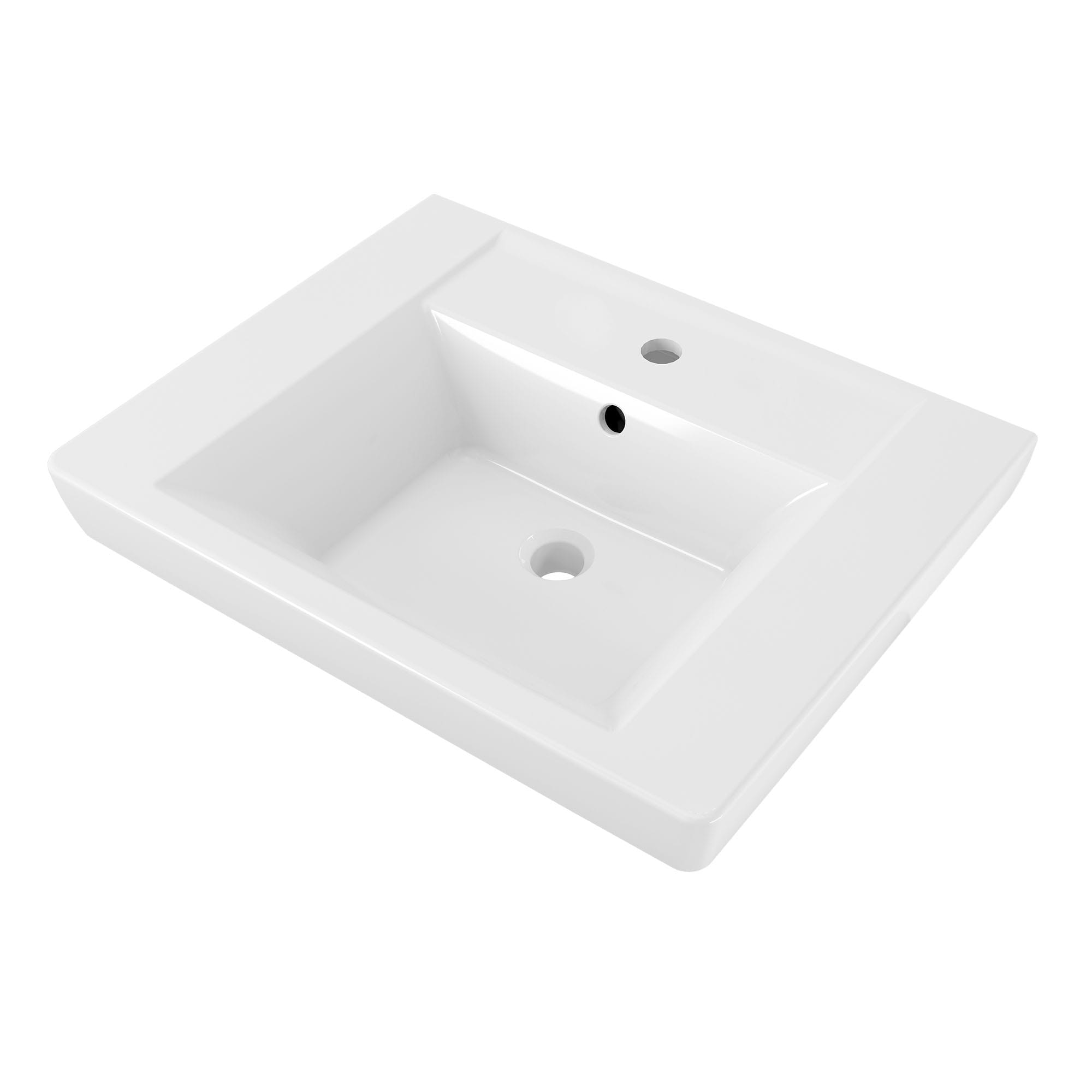 Boulevard Center Hole Only Pedestal Sink Top WHITE